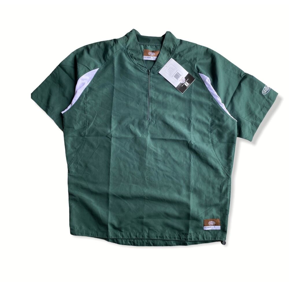 New Louisville Slugger Baseball Half Zip Shirt Green Mens Size Medium